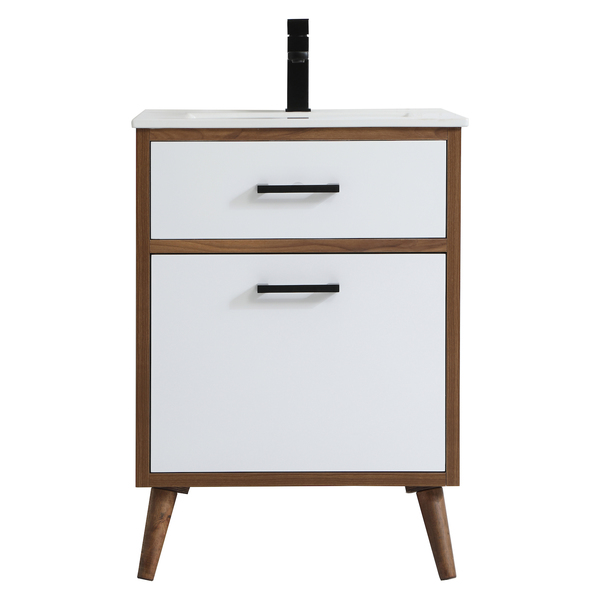 Elegant Decor 24 Inch Bathroom Vanity In Matte White VF41024WH